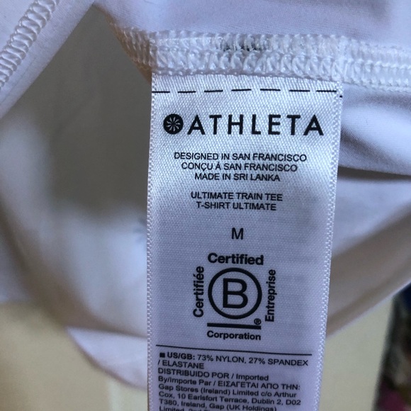Women’s Athleta White training t-shirt. NWT size Medium - Picture 5 of 9